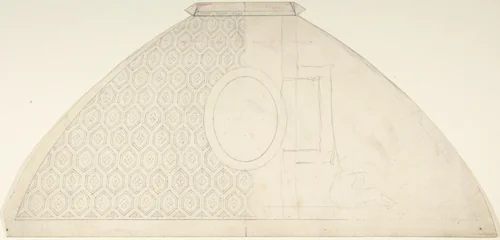 Design for Domed Ornament by anonymous, drawing, 1800-1899