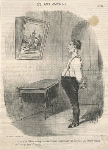 Achat d'un tableau horloge by Honoré Daumier, print, 1847