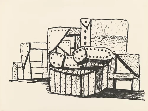 Studio Forms [special proof] by Philip Guston
Christine Fox
Richard Garst
Martin Klein
Gemini G.E.L., print, 1979-1980