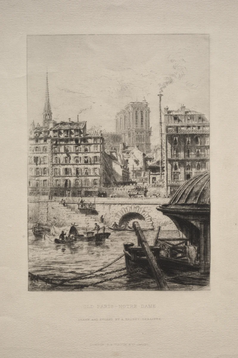 Old Paris: Notre Dame by Alfred Brunet-Debaines, print, 1870-1923