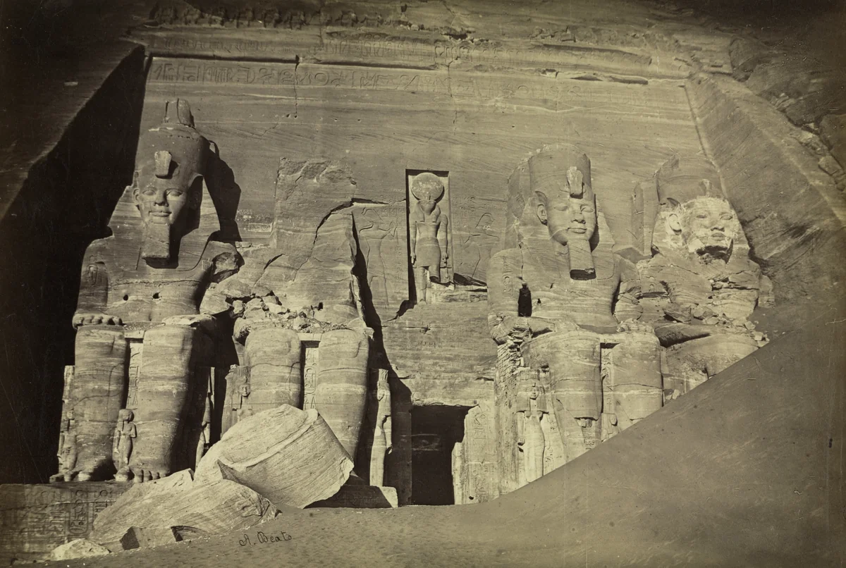Temple of Ramesses II, Abu Simbel by Antonio Beato, photograph, 1860-1869