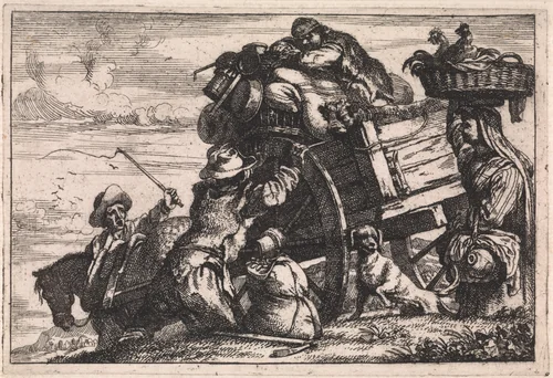 De kar by Jan Baptist de Wael, print, 1642-1669