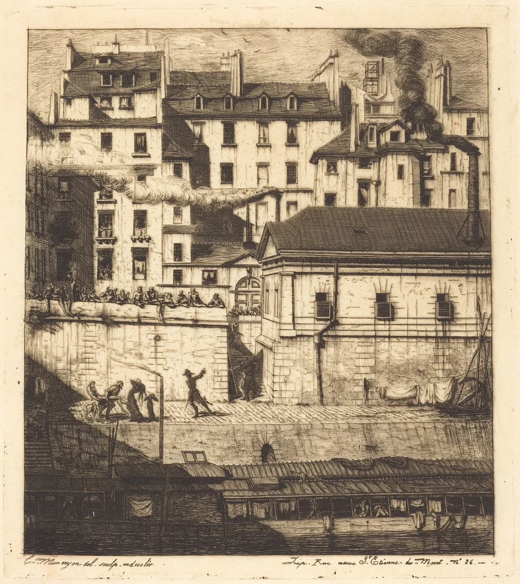 La morgue, Paris (The Mortuary) by Charles Meryon, print, 1854