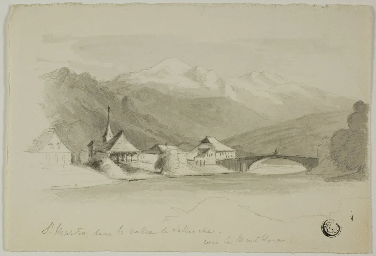 Saint Martin, in the Sallenche Valley, Looking Towards Mont Blanc by Unknown Artist, drawing, 1800-1899
