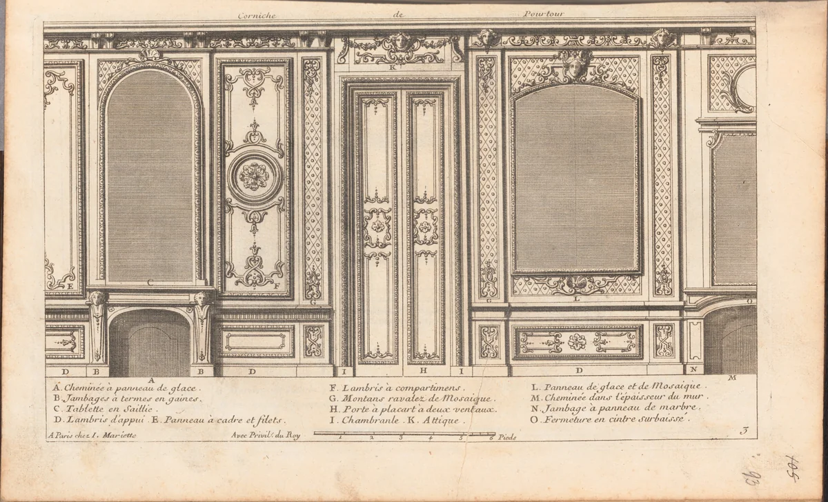 L'Architecture a La Mode ou sont les Nouveaux Dessins pour la Décoration des Bâtimens et Jardins by Nicolas Langlois, book, 1670-1720