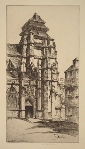 Église Saint Michel, Pont L'Évêque by John Taylor Arms, print, 1927