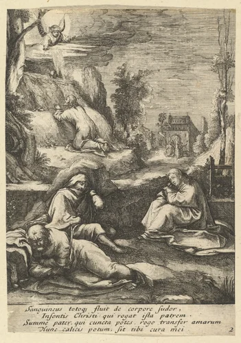 The Agony in the Garden, from "The Passion of Christ" by Nicolas Cochin, print, 1610-1700