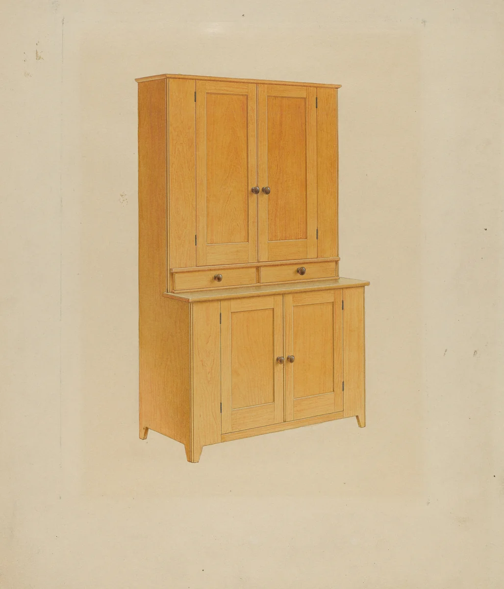 Shaker Cupboard by American 20th Century, index of american design, 1935-1942