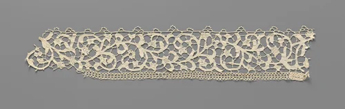 Antependiumrand van naaldkant met stervormige bloemen by anonymous, other, 1675-1699