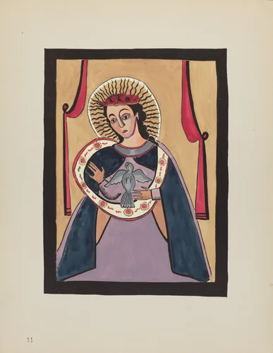 Plate 11: Annunciation: From Portfolio "Spanish Colonial Designs of New Mexico" by American 20th Century, index of american design, 1935-1942