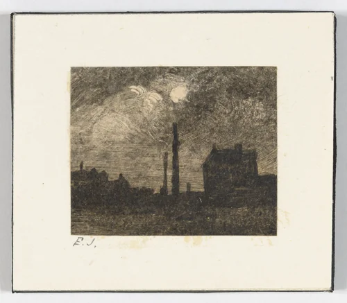 Industrial Landscape by Frédéric Juncker, drawing, 1875-1890