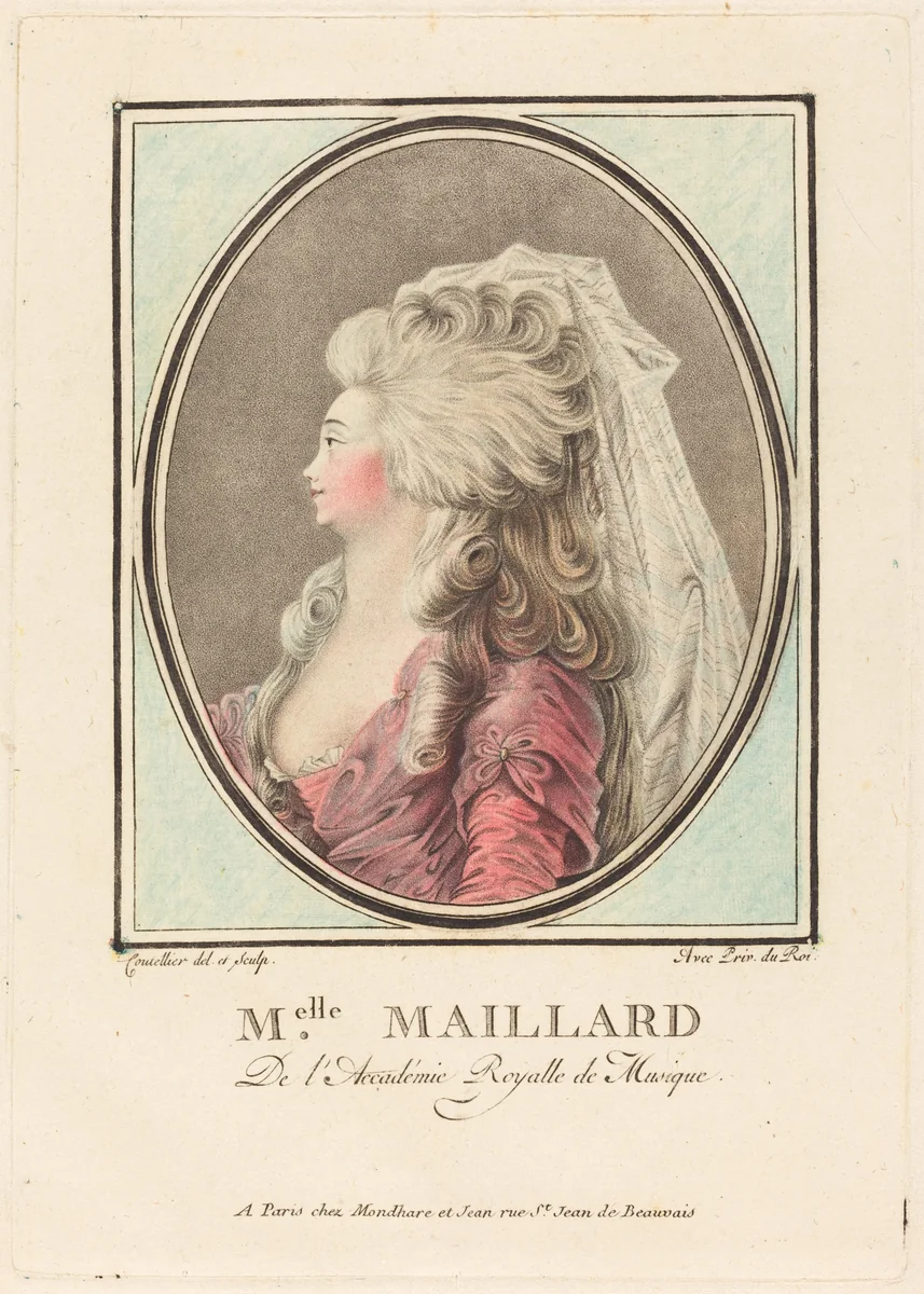 Mademoiselle Maillard by F. Coutellier, print, 1719-1810