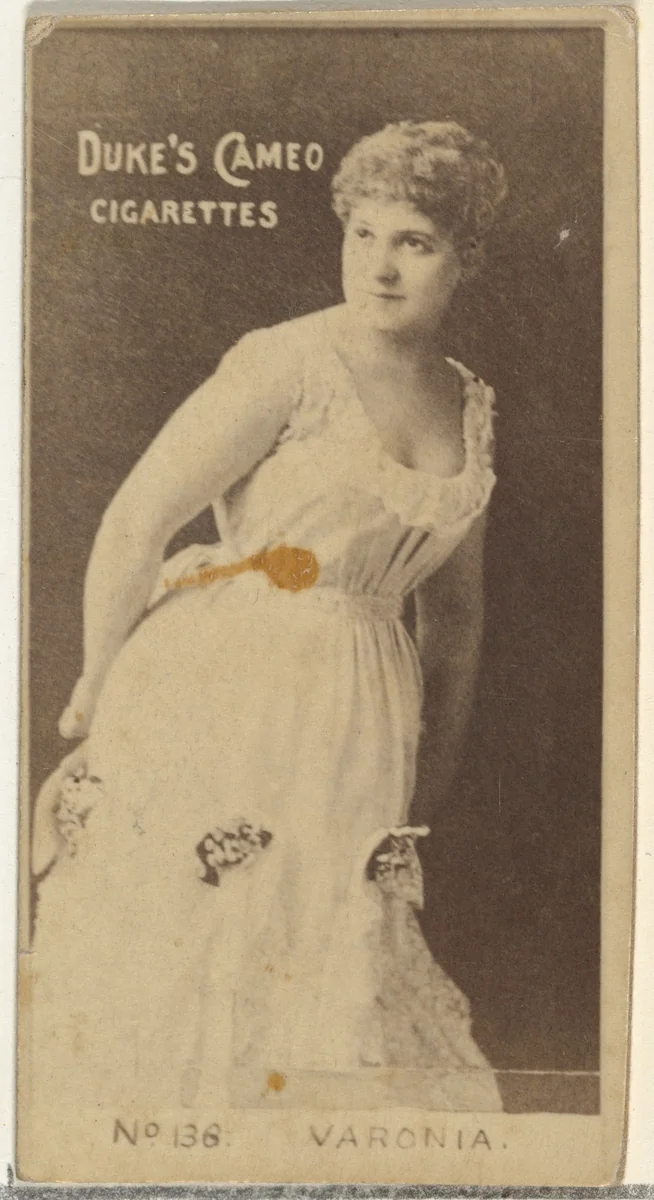 Card Number 136, Irene Varonia, from the Actors and Actresses series (N145-4) issued by Duke Sons & Co. to promote Cameo Cigarettes by W. Duke, Sons & Co., photograph, 1880-1889