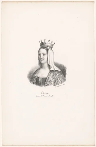 Portret van Hedwig van Wessex by anonymous, print, 1818-1842