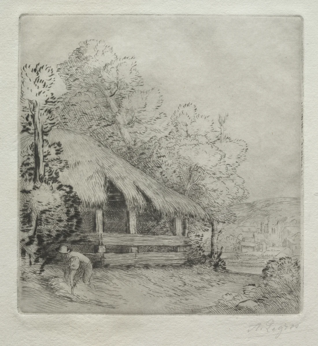 The Little Shed (Le Petit Hangar) by Alphonse Legros, print, 1857-1911