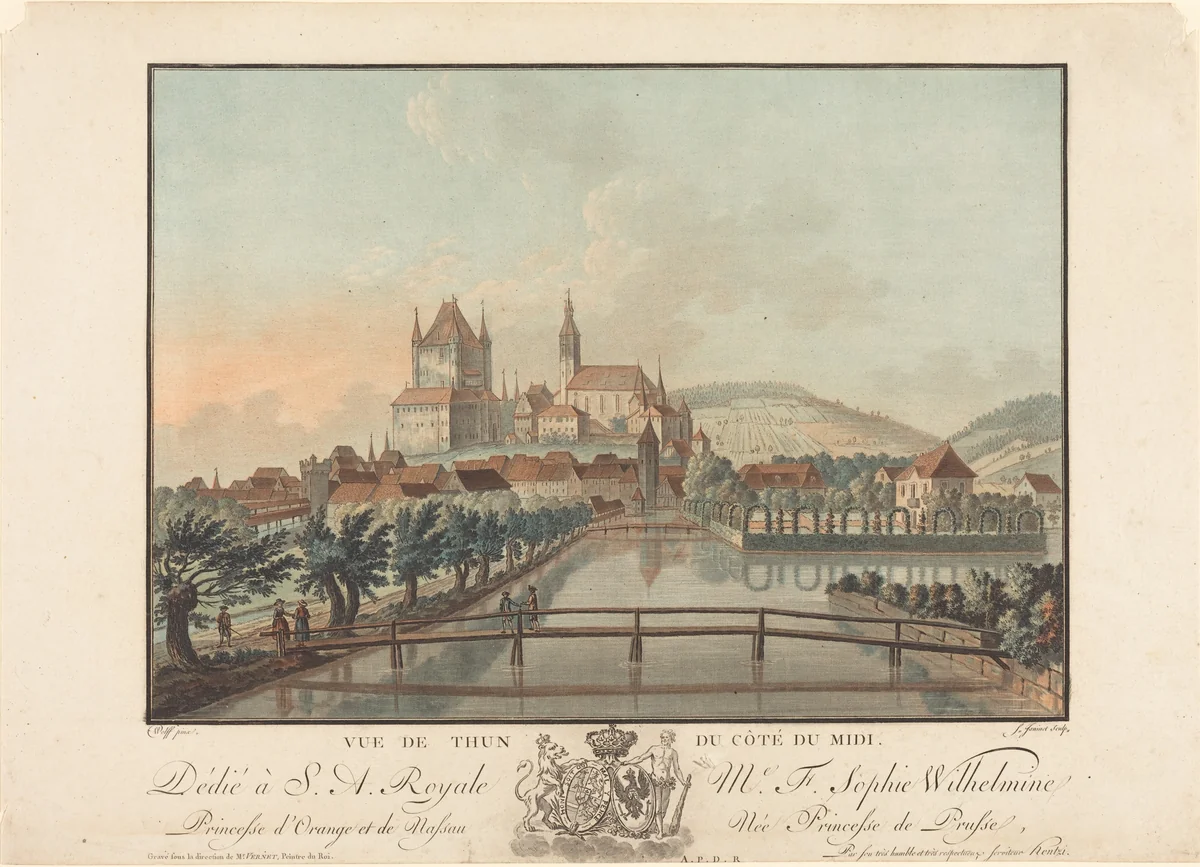Vue de Thun du Cote du Midi by Jean-François Janinet, print, 1776