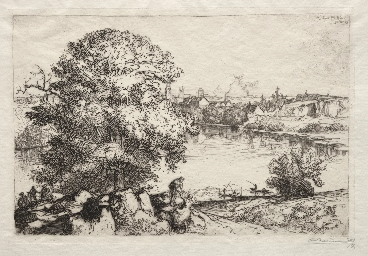 Angers: L'Étang St. Nicolas by Auguste Louis Lepère, print, 1912