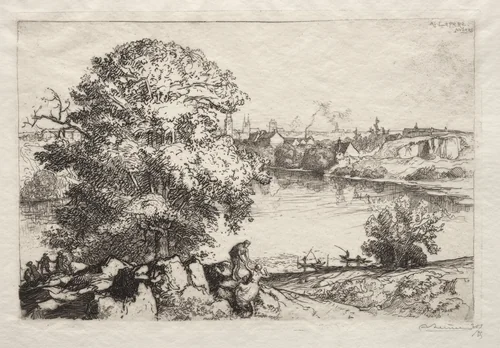 Angers: L'Étang St. Nicolas by Auguste Louis Lepère, print, 1912