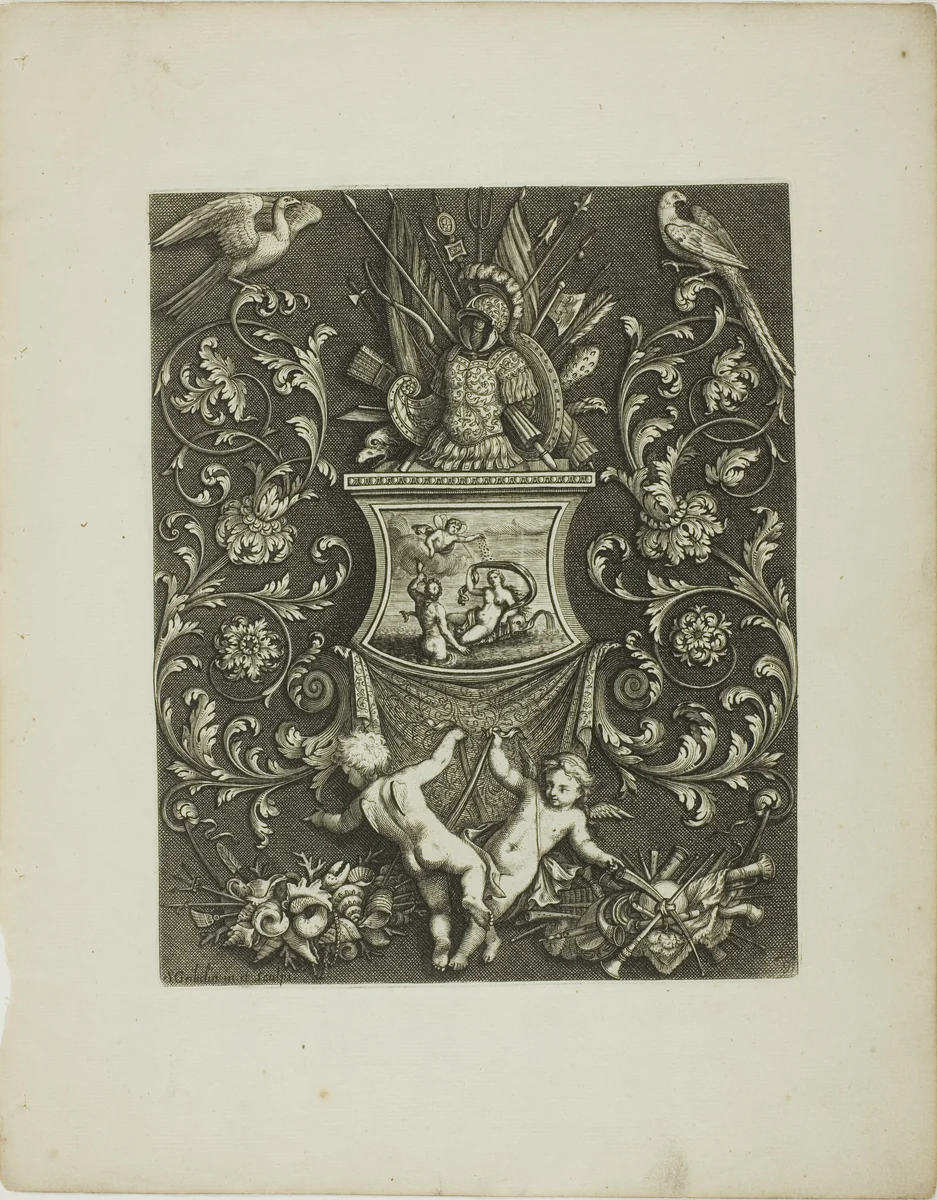 Plate Nine, from A New Book of Ornaments by Simon Gribelin, print, 1704