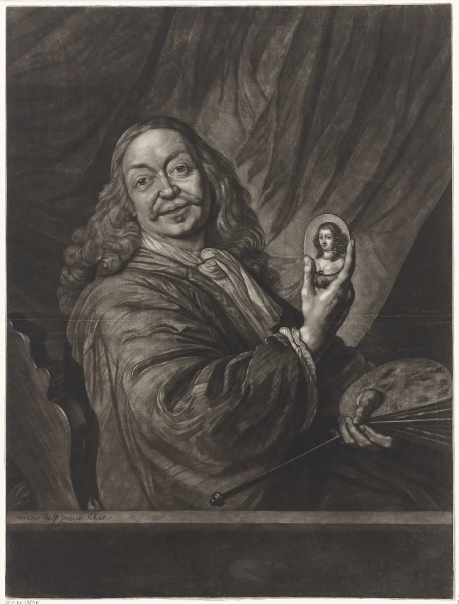 Portret van Bartholomeus van der Helst by Abraham Bloteling, print, 1652-1690