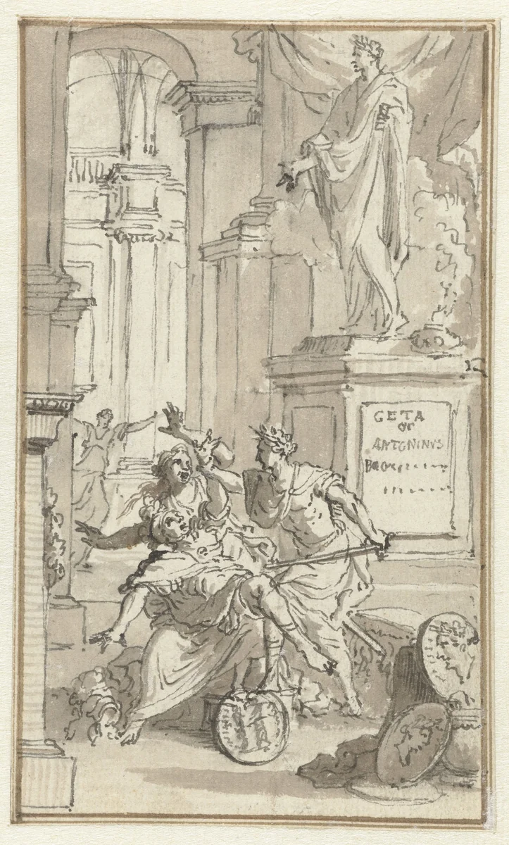 Geta of Antoninus by Jan Goeree, drawing, 1680-1731