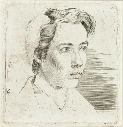 Portrait of the Artist's Student Maisonneuve by Eugen Eduard Schäffer, print, 1824