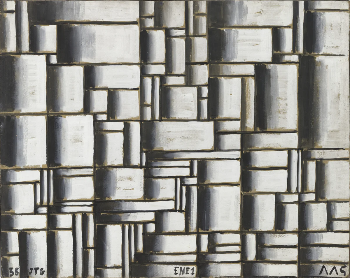 Construction in White and Black by Joaquín Torres-García, painting, 1938