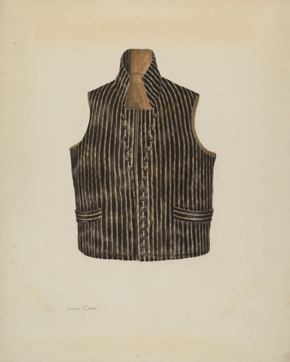 Waistcoat by Nancy Crimi, index of american design, 1935-1942