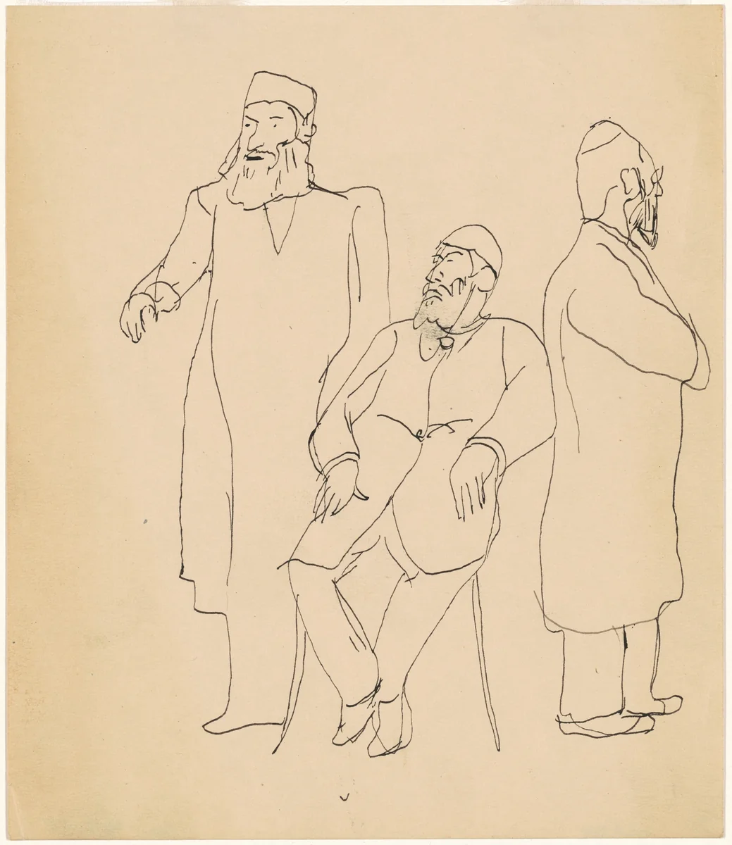 Hasidim by Charles Logasa, drawing, 1927-1937