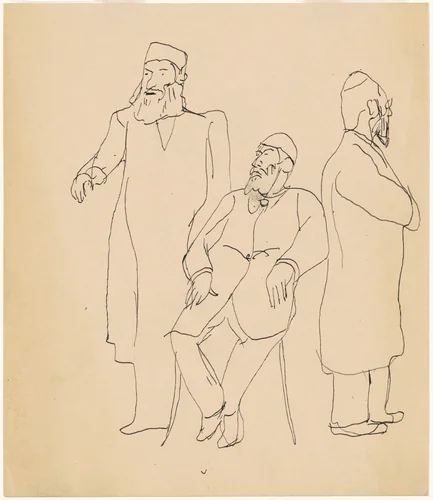Hasidim by Charles Logasa, drawing, 1927-1937
