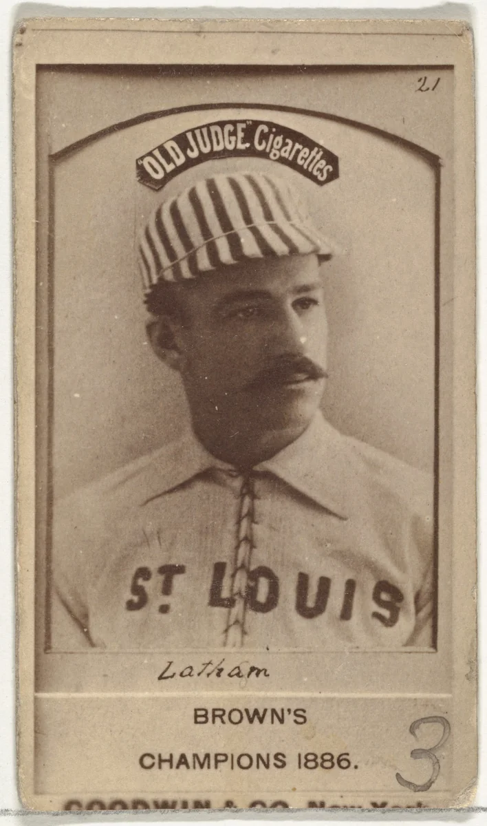 Arlie Latham, 3rd Base, St. Louis Browns, from the Old Judge series (N172) for Old Judge Cigarettes by Goodwin & Company, photograph, 1887-1890