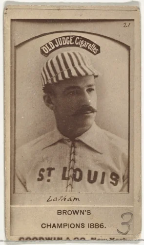 Arlie Latham, 3rd Base, St. Louis Browns, from the Old Judge series (N172) for Old Judge Cigarettes by Goodwin & Company, photograph, 1887-1890