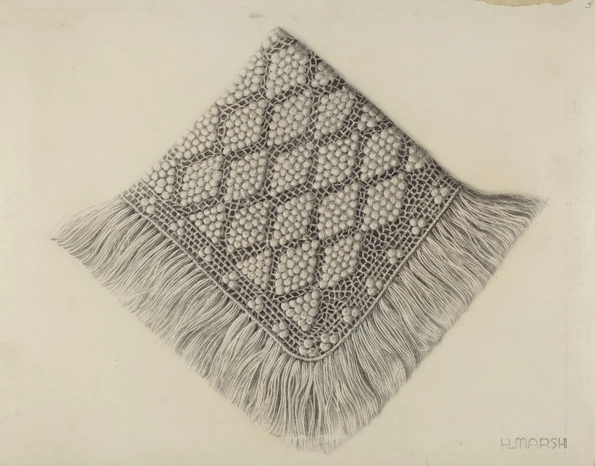 Crochet Doily by Herbert Marsh, index of american design, 1935-1942