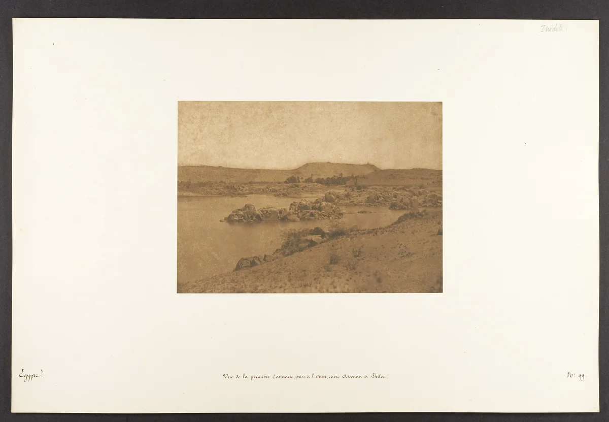 Vue de la première Cataracte, prise à l'Ouest, entre Assouan et Philae by Maxime Du Camp, photograph, 1849-1850