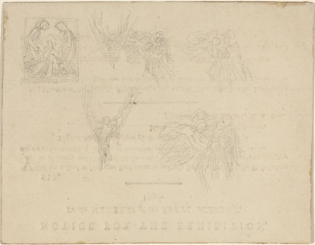 Sheet of Studies by John Flaxman, drawing, 1798