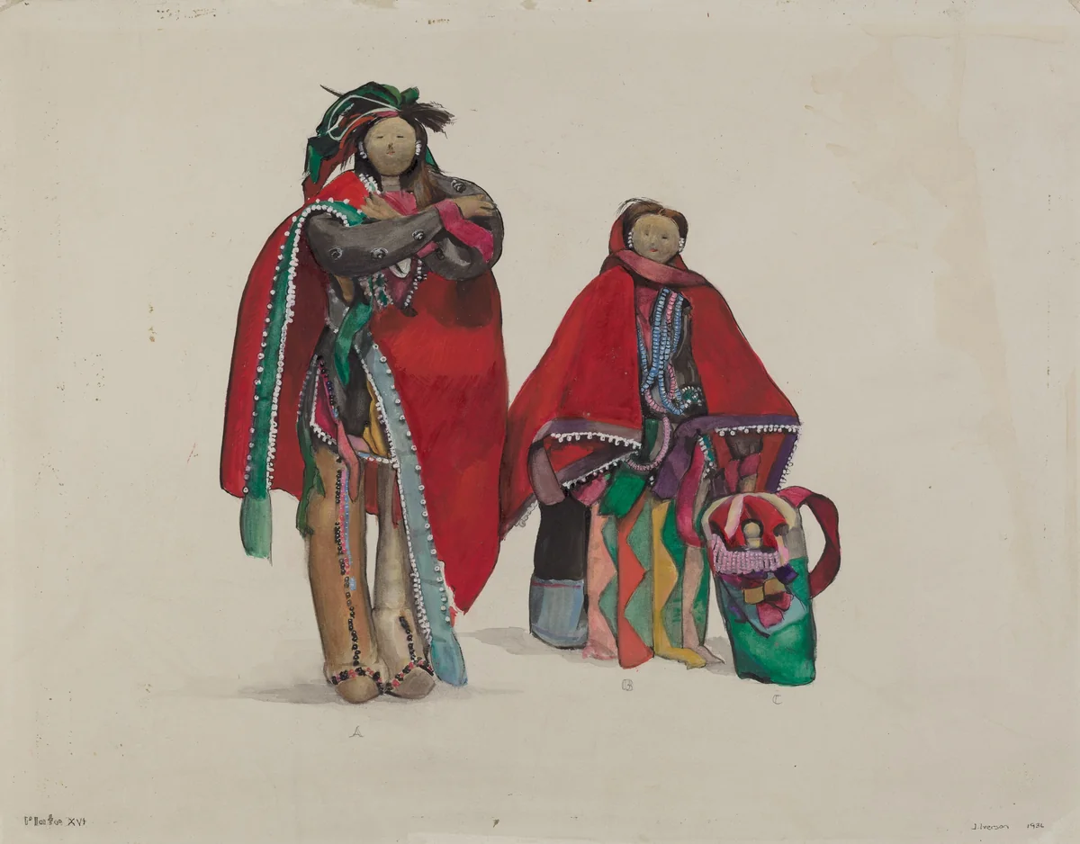 Indian Dolls by Jane Iverson, index of american design, 1936