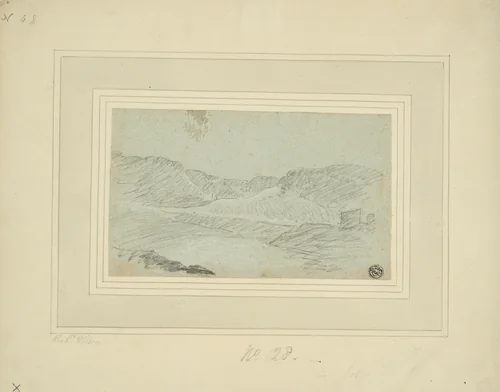 Hilly Landscape by Richard Wilson, drawing, 1734-1782