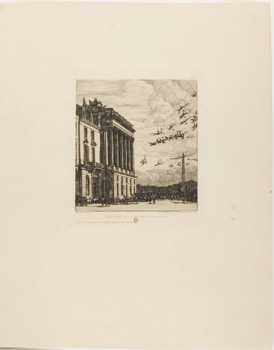 The Admiralty, Paris by Charles Meryon, print, 1865