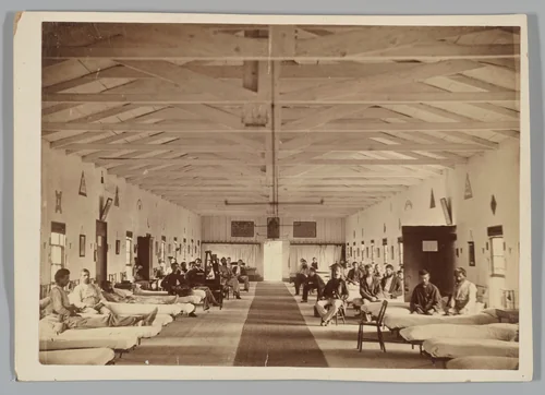 Armory Square Hospital, Interior of Ward K by Alexander Gardner, photograph, 1861-1865