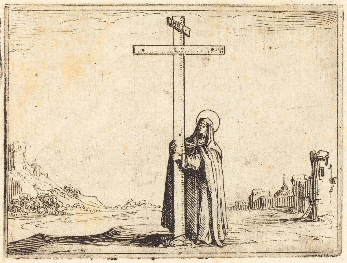 Nun Embracing the Holy Cross by Jacques Callot, print, 1628