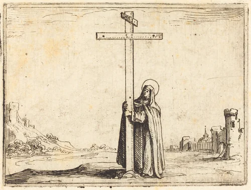 Nun Embracing the Holy Cross by Jacques Callot, print, 1628