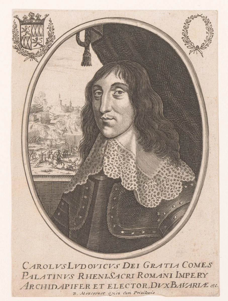 Portret van Karel I Lodewijk van de Palts by anonymous, print, 1635-1668