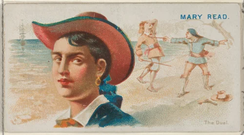 Mary Read, The Duel, from the Pirates of the Spanish Main series (N19) for Allen & Ginter Cigarettes by Allen & Ginter, print, 1886-1891