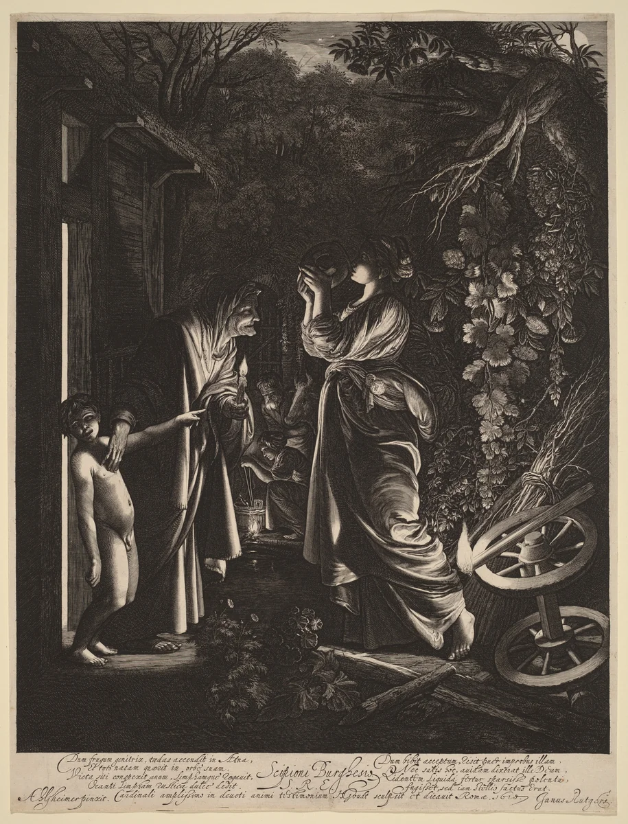 The Mocking of Ceres by Hendrik Goudt
Adam Elsheimer, print, 1610