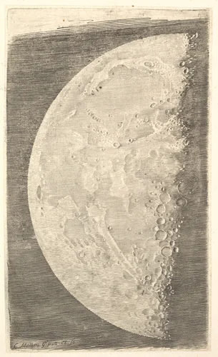 The Moon in its Final Quarter by Claude Mellan, print, 1635