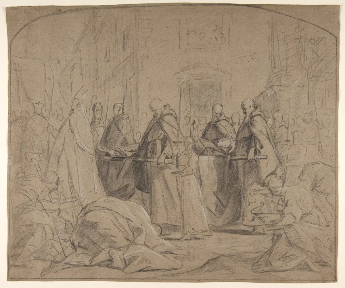 Funeral of François Duplessis de Mornay by Jean Restout, drawing, 1700-1768