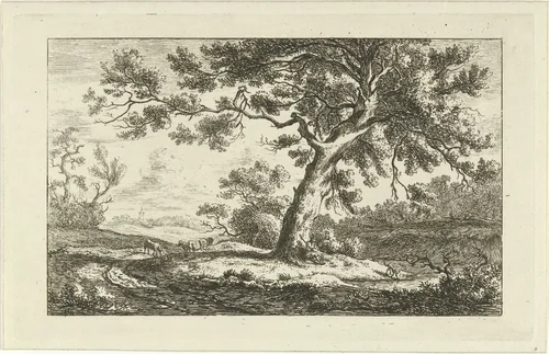 Rustende herder by Carel Lodewijk Hansen, print, 1780-1840