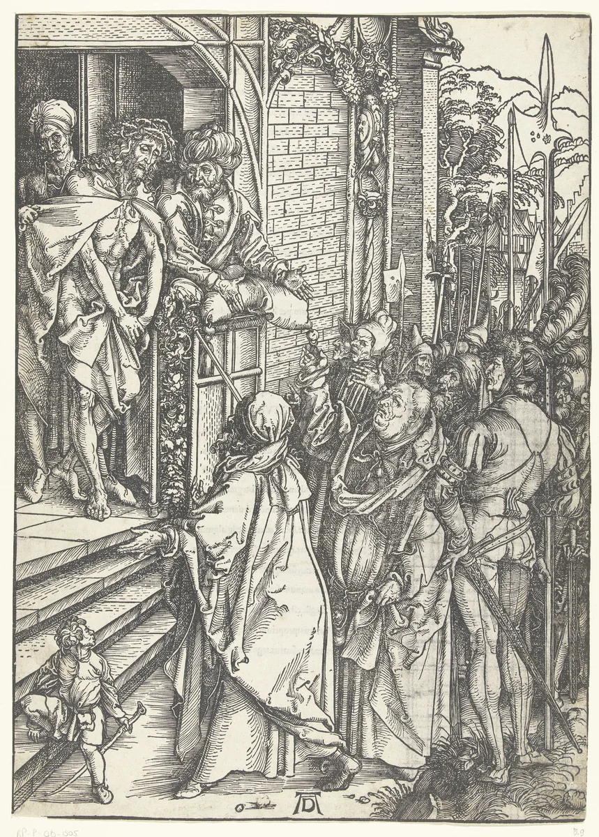 Christus aan het volk getoond (Ecce homo) by Unknown, print, 1498