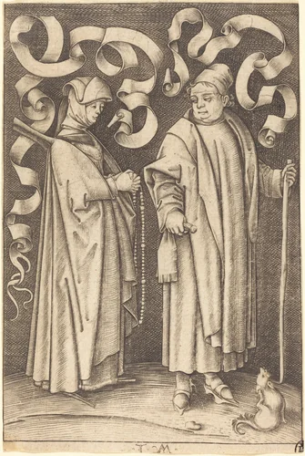 The Churchgoers by Israhel van Meckenem, print, 1495-1503