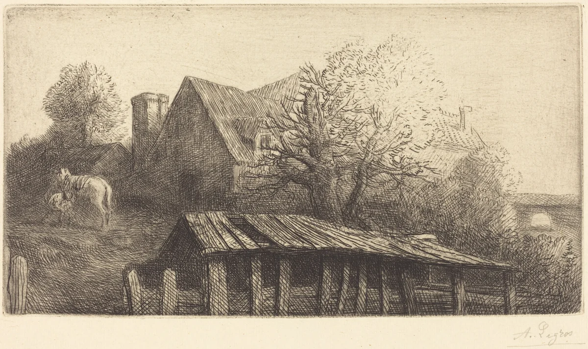 Old Inn (Une ancienne auberge) by Alphonse Legros, print, 1837-1911